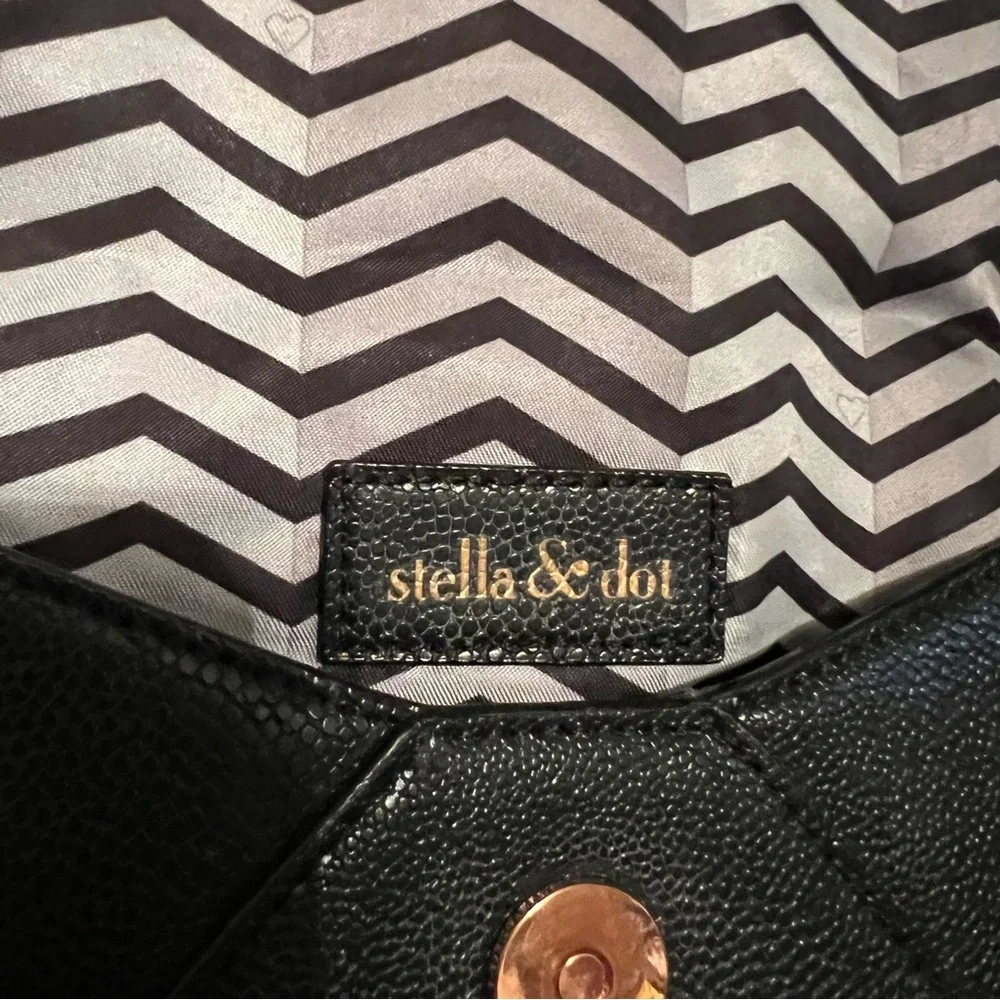 Stella & Dot Black Envelope Clutch Purse
